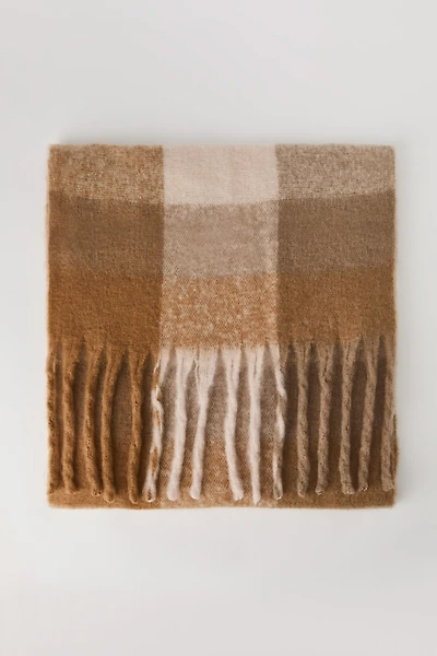 Écharpe en tissu bouclé à carreaux
