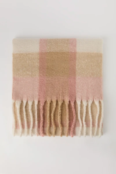 Écharpe en tissu bouclé à carreaux
