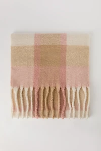 Écharpe en tissu bouclé à carreaux