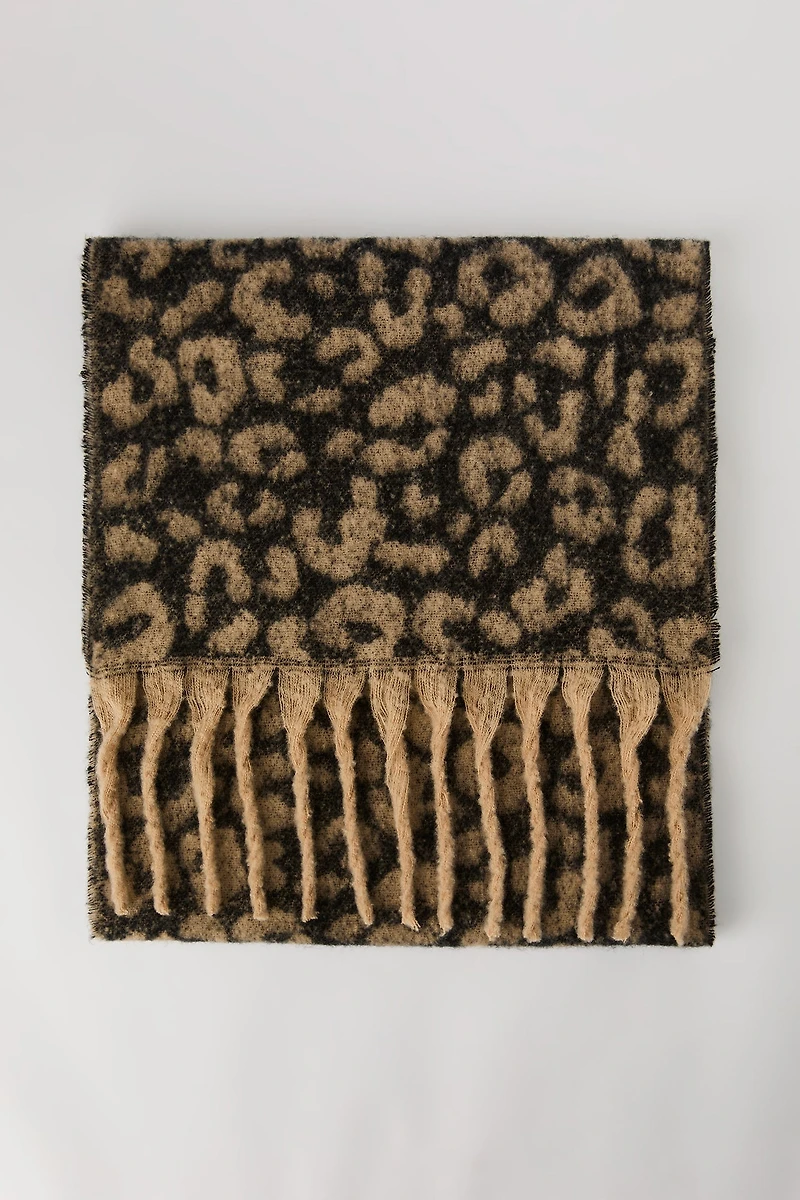 Cheetah Bouclé Scarf
