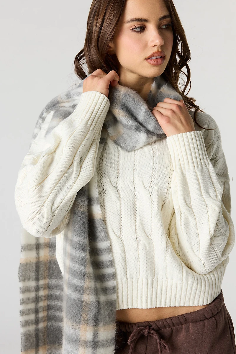 Thin Plaid Scarf