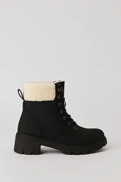 Bottes lacées doublées de similifourrure