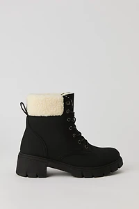 Bottes lacées doublées de similifourrure