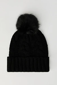 Cable Knit Pom Beanie