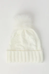 Cable Knit Pom Beanie