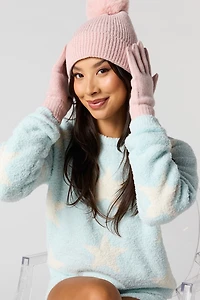 Ensemble bonnet et gants garnis de pierres du Rhin (3 morceaux)