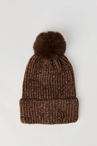 Chenille Ribbed Knit Beanie
