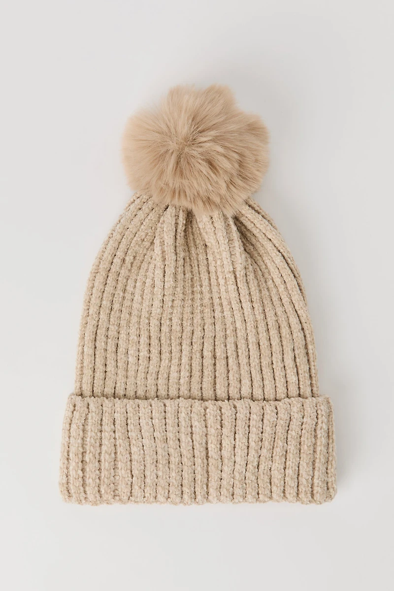 Bonnet côtelé en chenille