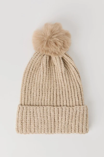 Bonnet côtelé en chenille