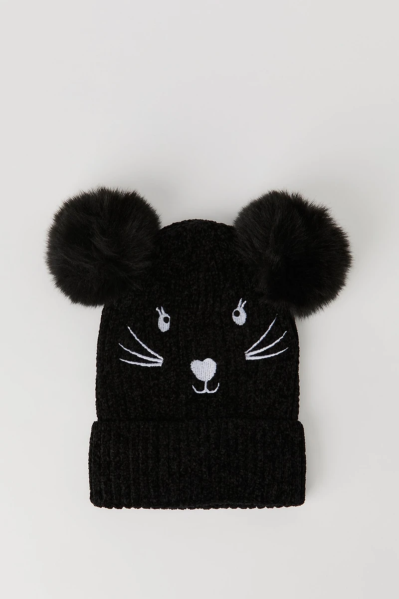 Ribbed Chenille Critter Beanie