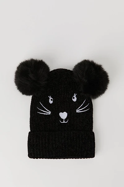 Ribbed Chenille Critter Beanie