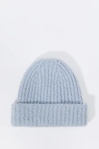 Ribbed Fuzzy Knit Beanie