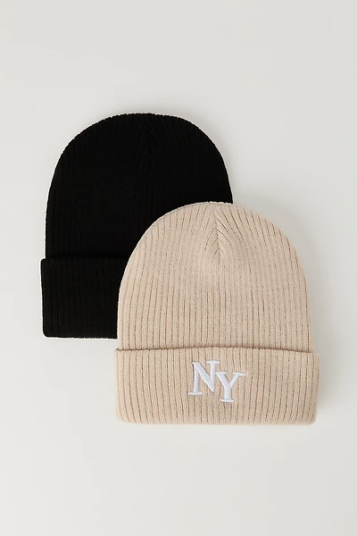 Ensemble de bonnet à broderie NY (paquet 2)