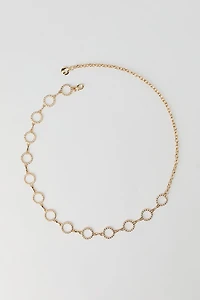 Rhinestone Circle Chain Belt