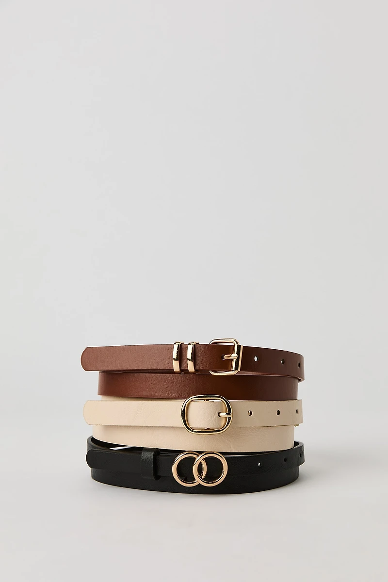 Faux Leather Belt (3 Pack)
