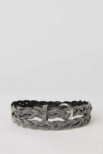 Ceinture tressée ornée de pierres du Rhin