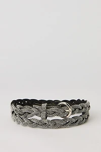 Ceinture tressée ornée de pierres du Rhin