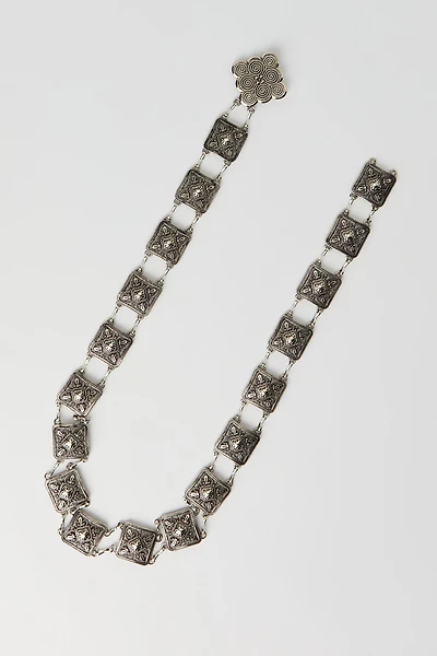 Embossed Square Chain Belt