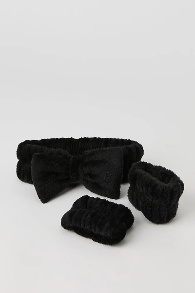 Plush Bow Headwrap & Cuffs