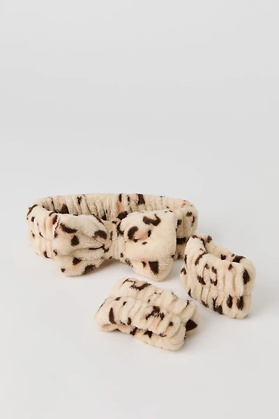 Bandeau et poignets en peluche avec boucle
