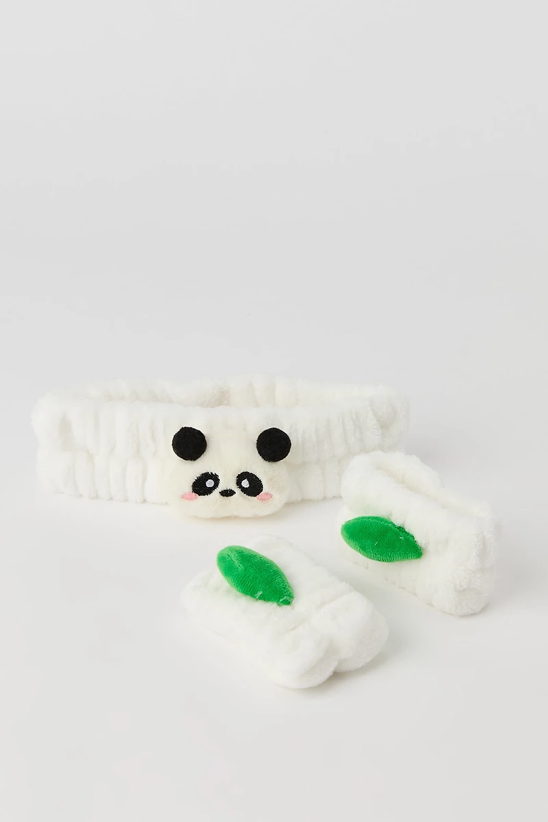 Critter Plush Bow Headwrap & Cuffs