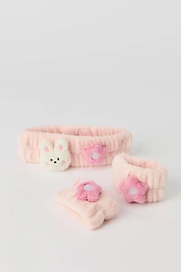 Critter Plush Bow Headwrap & Cuffs