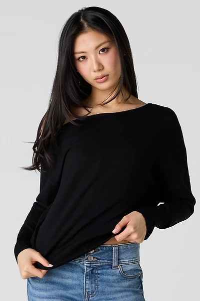 Off Shoulder Dolman Sweater