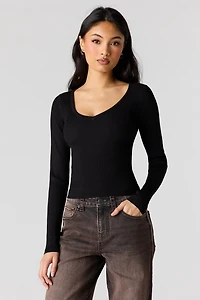 Ribbed V-Neck Sweater