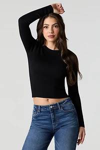 Ribbed Knit Long Sleeve Top