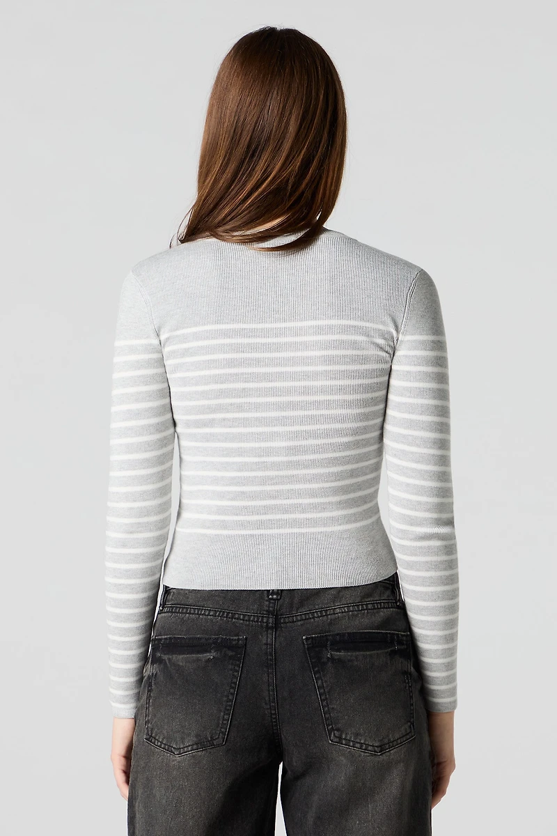 Striped Knit Sweater Top