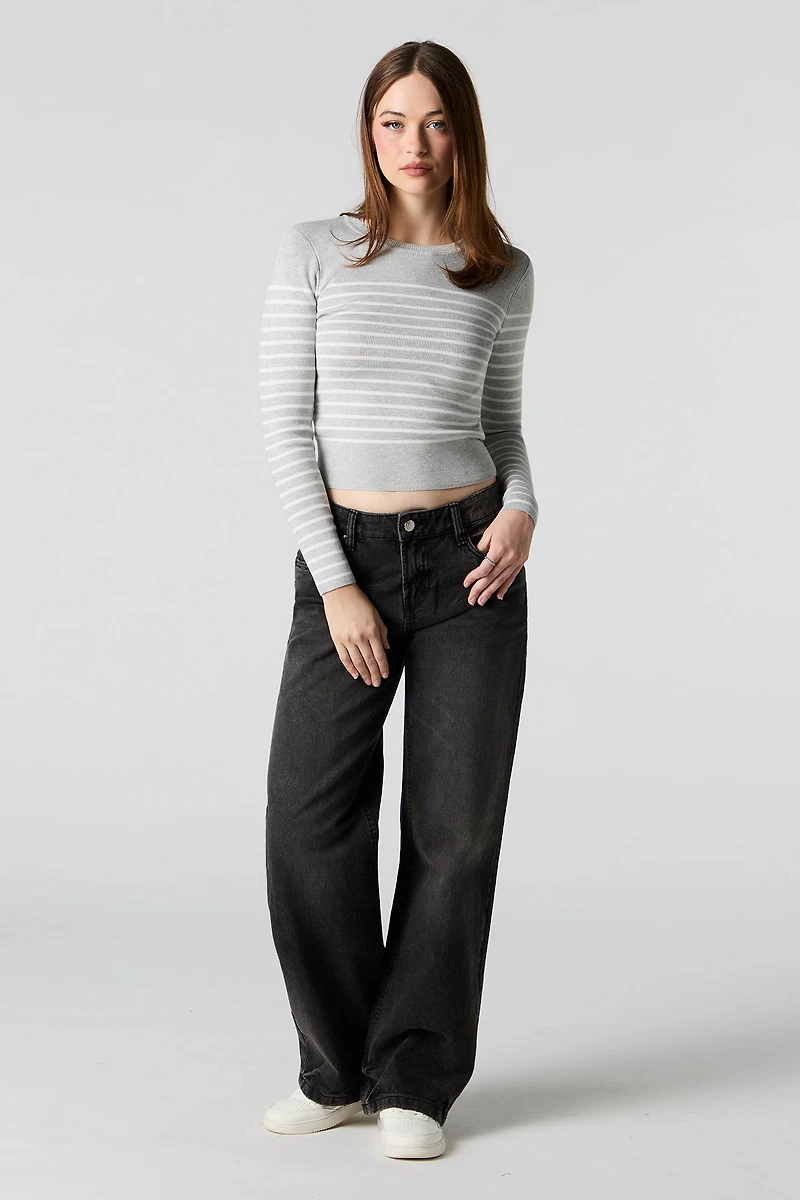 Striped Knit Sweater Top