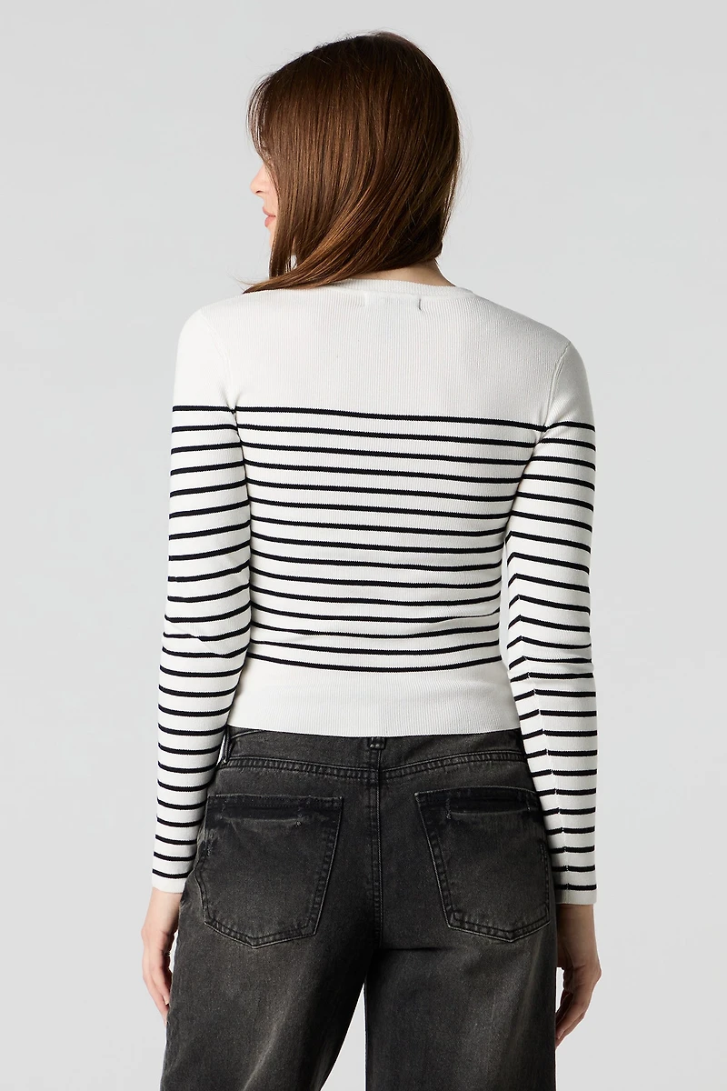 Striped Knit Sweater Top