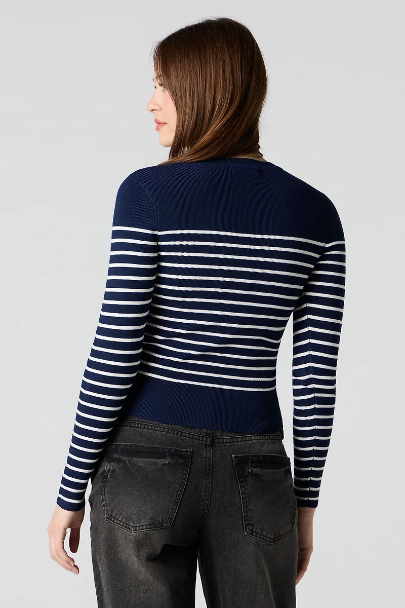 Striped Knit Sweater Top