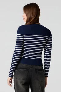 Striped Knit Sweater Top