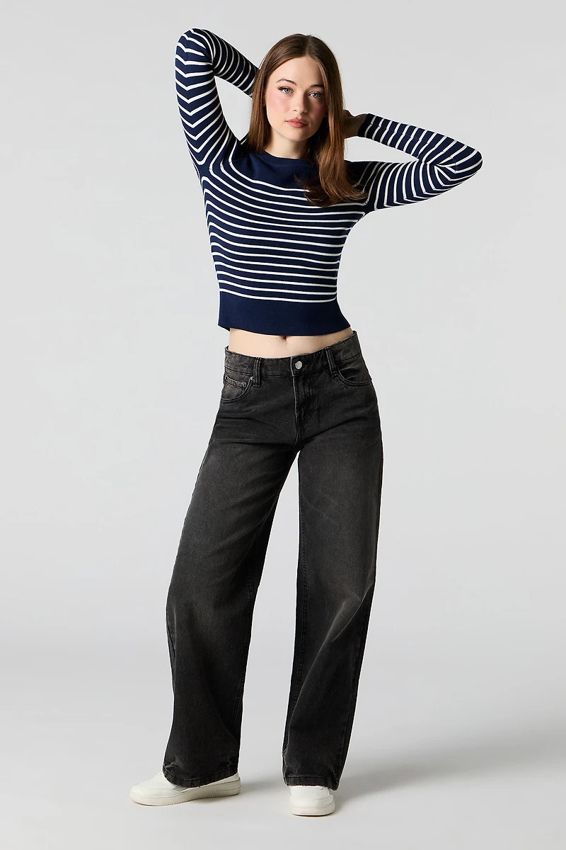 Striped Knit Sweater Top