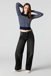 Striped Knit Sweater Top