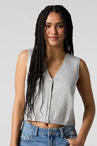 Knit Button Front Vest