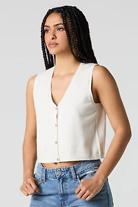 Knit Button Front Vest