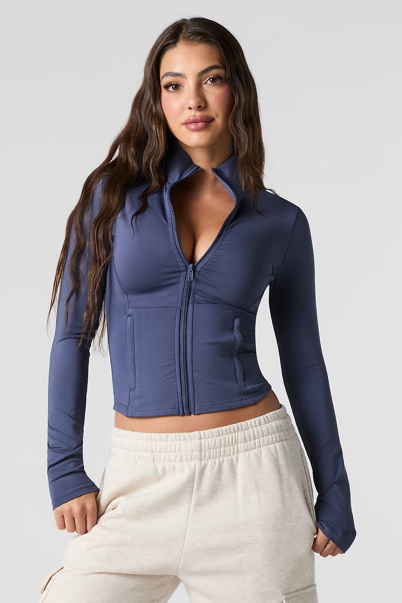 Active Zip-Up Cropped Jacket