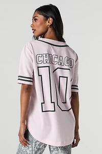 Jersey de baseball en filet à imprimé City