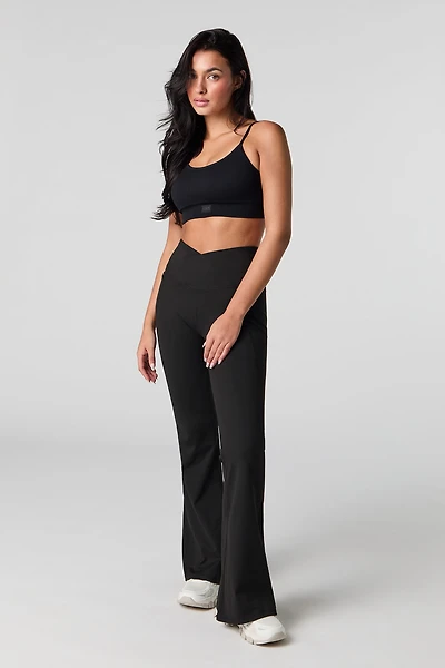 Active Surplice Waist Side Pocket Flare Pant