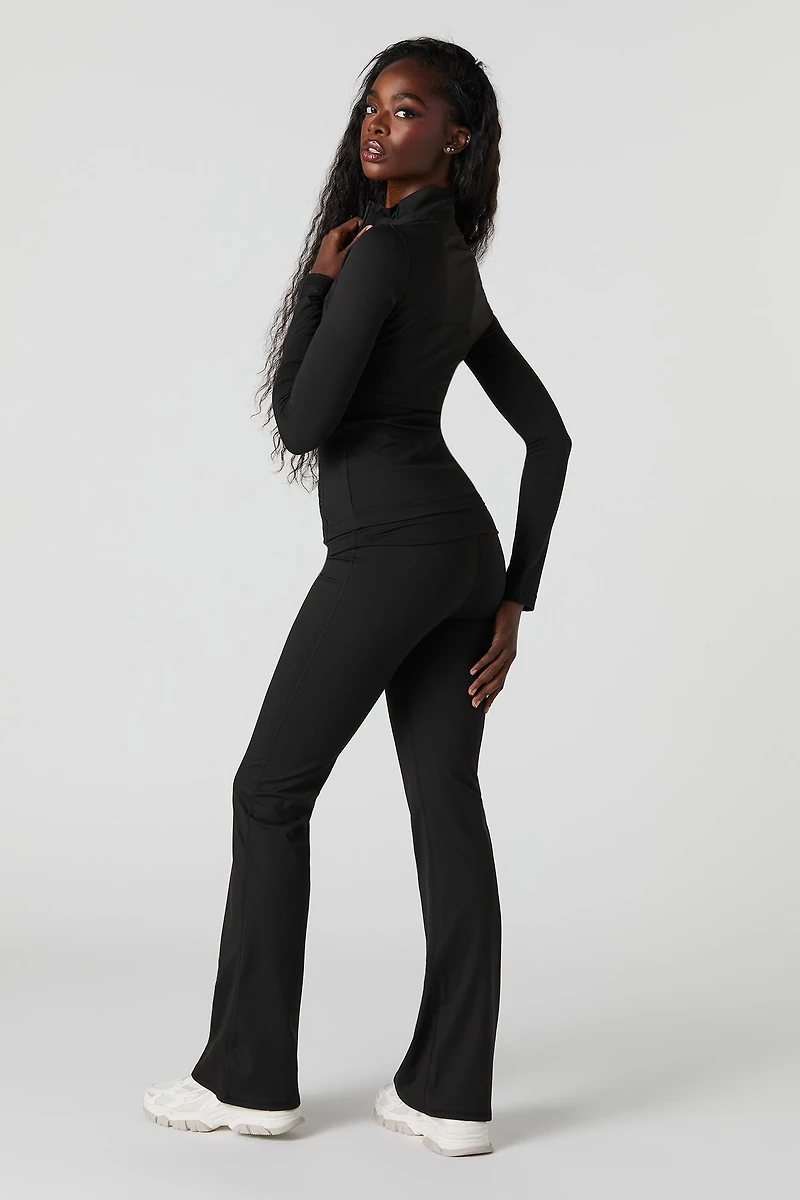 Pantalon à jambe évasée et taille repliée Active