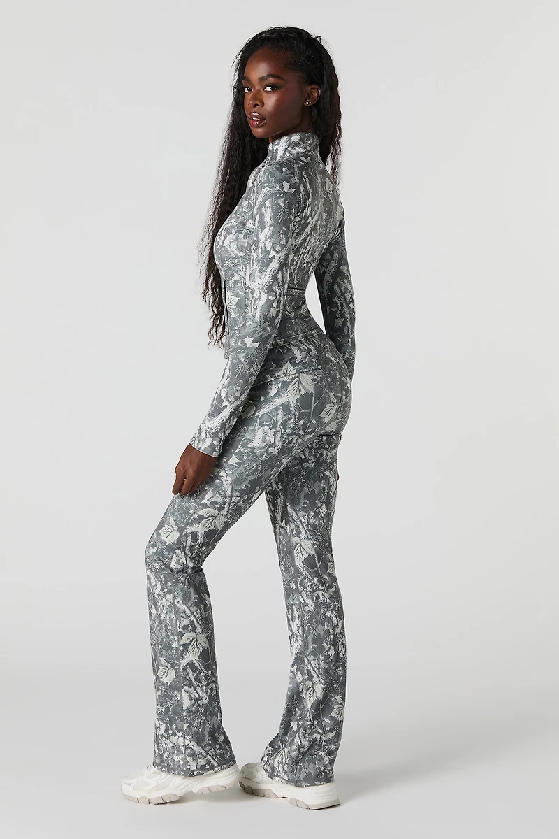 Pantalon à jambe évasée et taille repliée Active