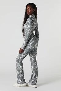 Pantalon à jambe évasée et taille repliée Active