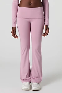 Pantalon à jambe évasée et taille repliée Active