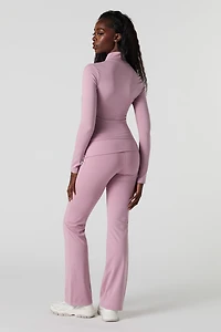 Pantalon à jambe évasée et taille repliée Active