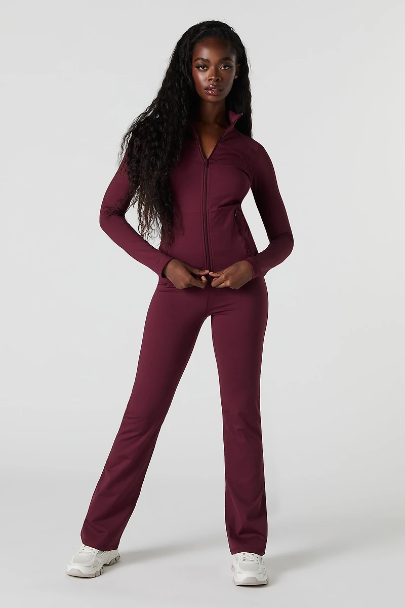 Pantalon à jambe évasée et taille repliée Active
