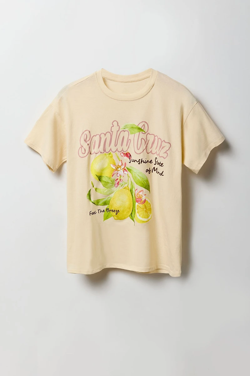T-shirt de coupe garçonne à imprimé Santa Cruz