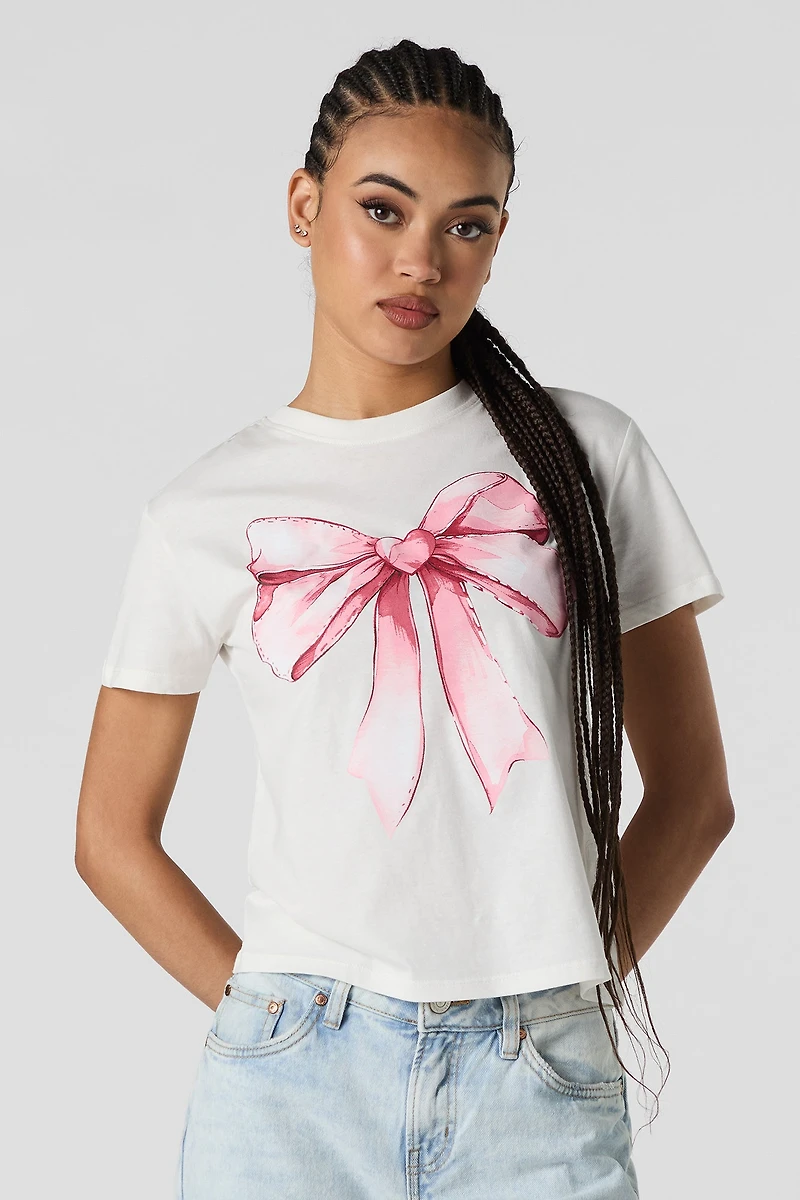 Bow Graphic Boxy T-Shirt