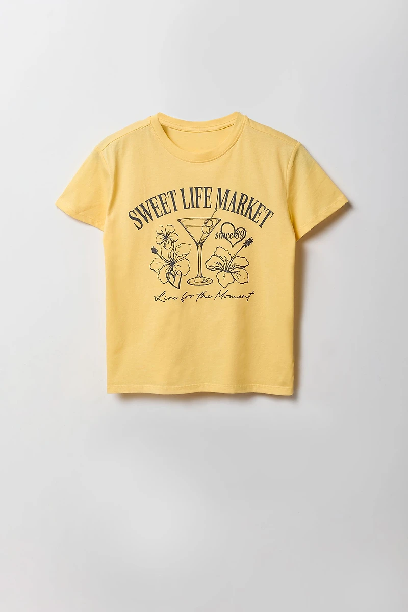 T-shirt carré à imprimé Sweet Life